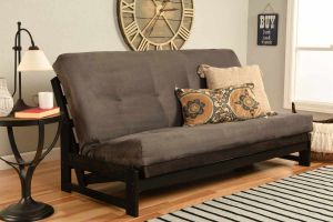Picture of Low Arm Full Mocha Futon with Suede Gray Mattress