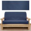 Solid Navy Futon Cover 408 Full 5pc Pillow set
