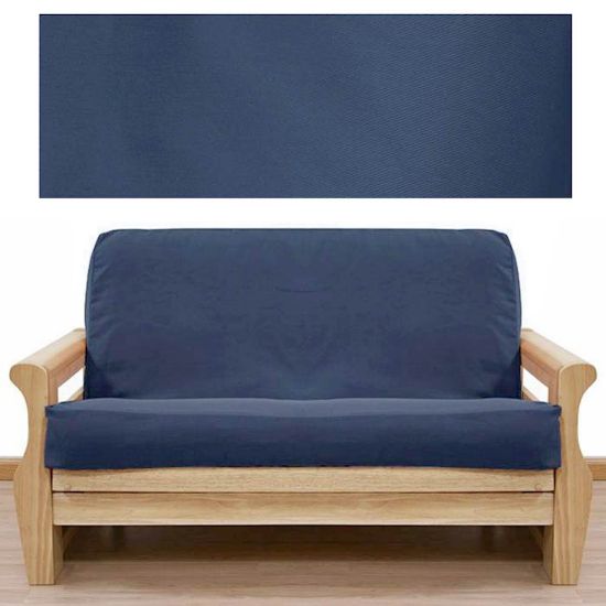 Solid Navy Futon Cover 408 Full 5pc Pillow set