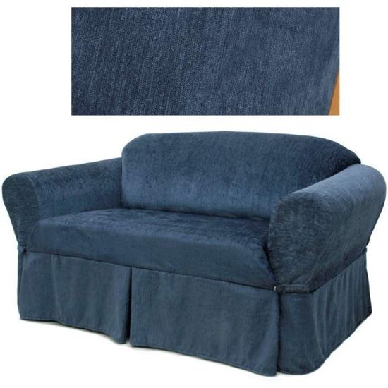 Chenille Navy Blue Furniture Slipcover