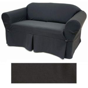 Solid Black Furniture Slipcover