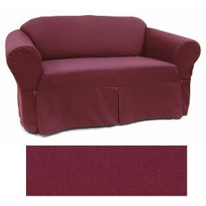 Picture of Solid Burgundy Furniture Slipcover 402