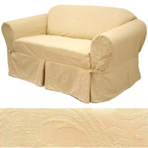Picture of Damask Beige Furniture Slipcover 582