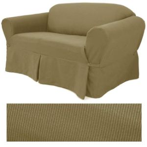 Picture of Elegant Ribbed Coco Furniture Slipcover 632