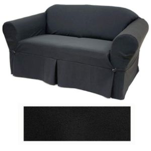 Picture of Ultra Suede Black Furniture Slipcover 638