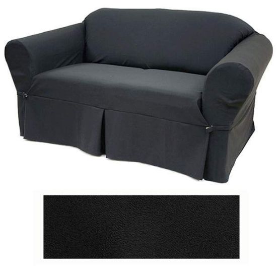 Ultra Suede Black Furniture Slipcover