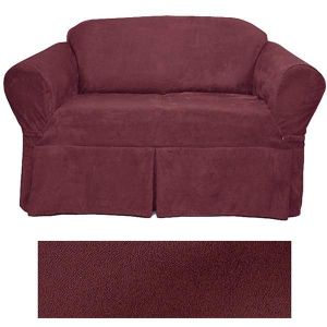 Picture of Ultra Suede Burgundy Furniture Chair Slipcover 645