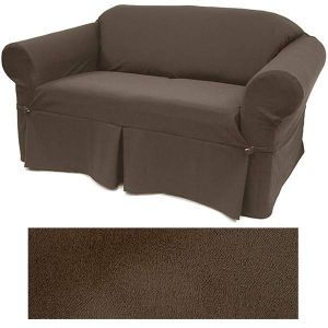 Picture of Ultra Suede Coffee Brown Furniture Slipcover 647