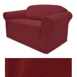 Picture of Stretch Pique Warm Maroon Furniture Slipcover 712
