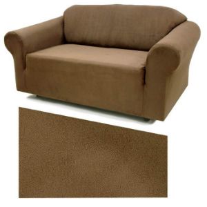 Stretch Suede Chestnut Furniture Slipcover