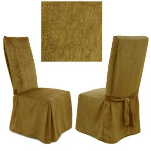 Chenille Mink Dining Chair Cover