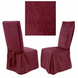 Picture of Chenille Raspberry Dining Chair Cover 228
