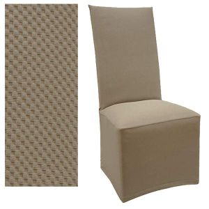 Stretch Pique Medium Taupe Dining Chair Cover