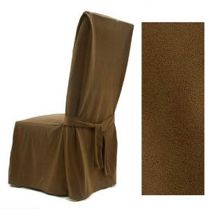 Suede Hazelnut Dining Chair Cover