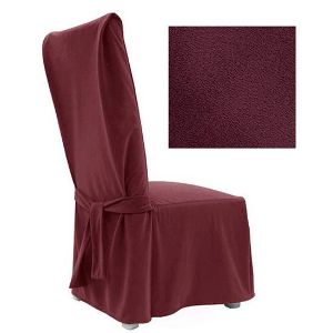 Picture of Ultra Suede Burgundy Wine Dining Chair Cover 645