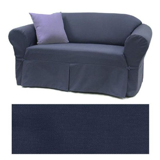 Solid Navy Furniture Slipcover
