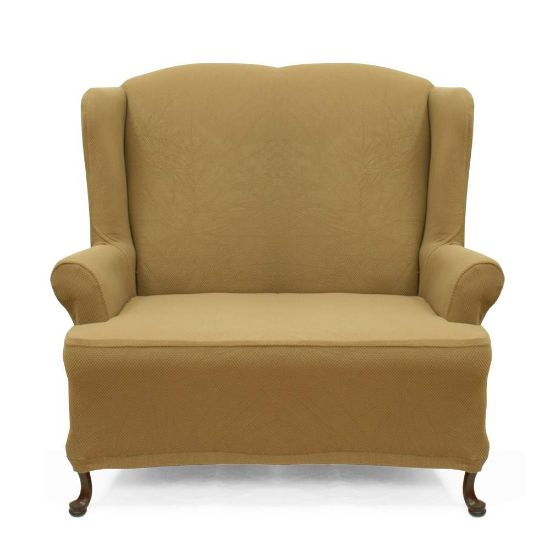 Stretch Pique Gold Nugget Wingback Slipcover 709