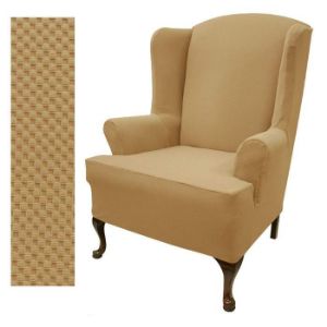 Stretch Pique Gold Nugget Wingback Slipcover 709