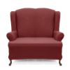 Stretch Pique Warm Maroon Wingback Slipcover 712