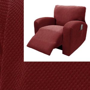 Stretch Pique Chair Recliner Cover Warm Maroon 712