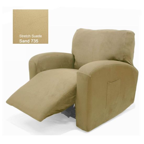 Stretch Suede Chair Recliner Cover Suede Sand 735