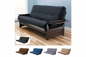 Picture of Tray Arm Espresso Queen Futon with Innerspring Mattress