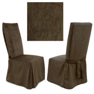 Chenille Dark Chocolate Dining Chair Cover