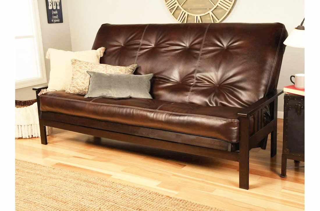 Mission Arm Espresso Queen Futon Frame with mattress in Oregon
