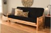 Picture of Log Natural Full Futon with Suede Black Mattress 