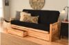 Picture of Log Natural Full Futon with Suede Black Mattress 