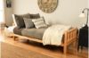 Picture of Log Natural Full Futon with Linen Charcoal Mattress