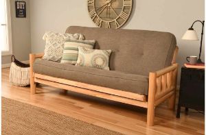 Picture of Log Natural Full Futon with Linen Stone Mattress