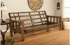 Picture of Log Rustic Walnut Full Futon with Linen Cocoa Mattress