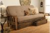 Picture of Log Rustic Walnut Full Futon with Linen Stone Mattress