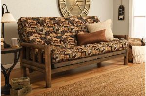 Picture of Log Rustic Walnut Full Futon with Peters Cabin Mattress
