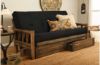 Picture of Log Rustic Walnut Full Futon with Suede Black Mattress