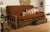 Picture of Log Rustic Walnut Full Futon with Suede Chocolate Mattress