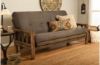 Picture of Log Rustic Walnut Full Futon with Suede Gray Mattress 