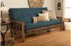 Picture of Log Rustic Walnut Full Futon with Suede Navy Mattress