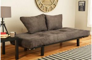 Picture of Spacely Black Metal Lounger in Suede Gray