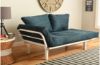 Picture of Spacely White Metal Lounger in Suede Navy