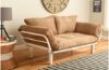 Picture of Spacely White Metal Lounger in Suede Peat