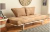 Picture of Spacely White Metal Lounger in Suede Peat