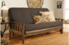 Picture of Tucson Rustic Walnut Full Futon with Linen Charcoal Mattress