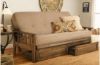 Picture of Tucson Rustic Walnut Full Futon with Linen Stone Mattress