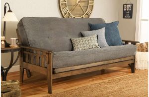 Picture of Tucson Rustic Walnut Full Futon with Marmont Thunder Mattress