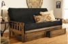 Picture of Tucson Rustic Walnut Full Futon with Suede Black Mattress