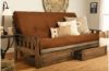 Picture of Tucson Rustic Walnut Full Futon with Suede Chocolate Mattress