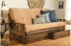 Picture of Tucson Rustic Walnut Full Futon with Suede Peat Mattress