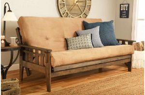 Picture of Tucson Rustic Walnut Queen Futon with Suede Peat Mattress